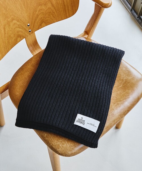 green label relaxing(グリーンレーベルリラクシング)の「ハミルトン ウール ナイロン リブマフラー(マフラー・メンズ・ダークブラウン/ブラック/パープル/グレー系・FREE)」の2枚目の写真