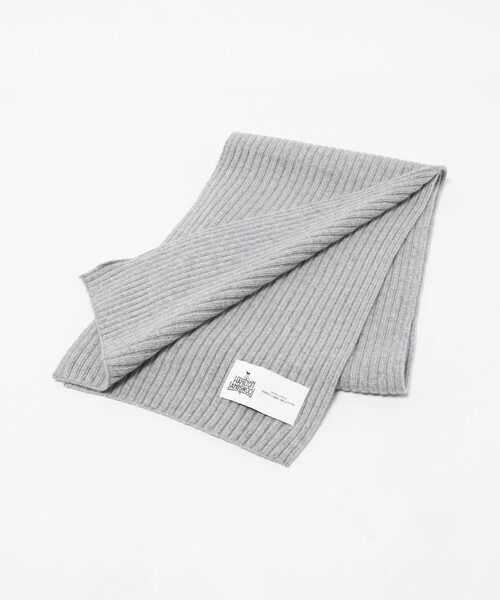 green label relaxing(グリーンレーベルリラクシング)の「ハミルトン ウール ナイロン リブマフラー(マフラー・メンズ・ダークブラウン/ブラック/パープル/グレー系・FREE)」の7枚目の写真