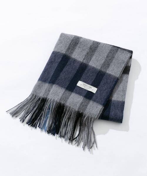URBAN RESEARCH Sonny Label（アーバンリサーチサニーレーベル）の「ウールカシミヤチェックワイドマフラー（マフラー・メンズ・グレー系その他/ブルー系その他/グリーン系その他/ベージュ系その他・ONE SIZE）」の2枚目の写真