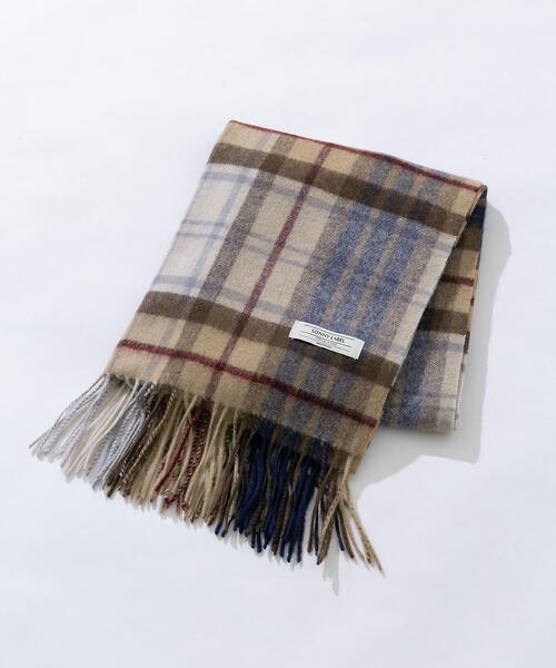 URBAN RESEARCH Sonny Label（アーバンリサーチサニーレーベル）の「ウールカシミヤチェックワイドマフラー（マフラー・メンズ・グレー系その他/ブルー系その他/グリーン系その他/ベージュ系その他・ONE SIZE）」の3枚目の写真