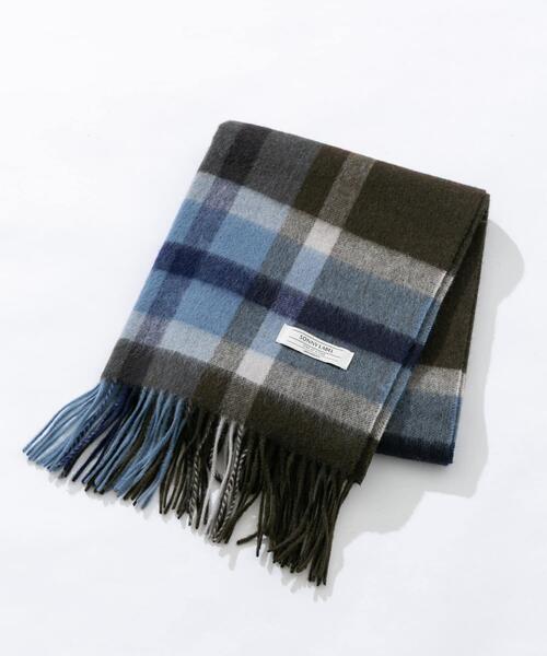 URBAN RESEARCH Sonny Label（アーバンリサーチサニーレーベル）の「ウールカシミヤチェックワイドマフラー（マフラー・メンズ・グレー系その他/ブルー系その他/グリーン系その他/ベージュ系その他・ONE SIZE）」の4枚目の写真