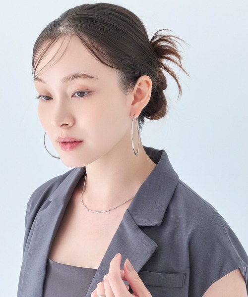 Phoebe(フィービィー)の「【金属アレルギー対応】ライトフープビッグピアス/ステンレス/大振り(ピアス(両耳用)・レディース・イエローゴールド/シルバー・FREE)」の9枚目の写真