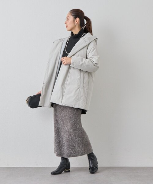 un dix cors（アンディコール）の「《華やぎをプラス》フィルムラメニットタイトスカート（スカート・レディース・チャコールグレー/ブラック・FREE）」の3枚目の写真