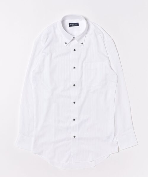 TOKYO SHIRTS(トウキョウシャツ)の「【吸水速乾】【COFREX】形態安定ノンアイロン ボタンダウン 長袖ビジネスワイシャツ(ビジネスシャツ・メンズ・ホワイト・首回り37cm-裄丈80cm/首回り39cm-裄丈80cm/首回り39cm-裄丈84cm/首回り41cm-裄丈82cm/首回り41cm-裄丈86cm/首回り42cm-裄丈82cm/首回り42cm-裄丈86cm/首回り43cm-裄丈82cm/首回り43cm-裄丈86cm)」の6枚目の写真