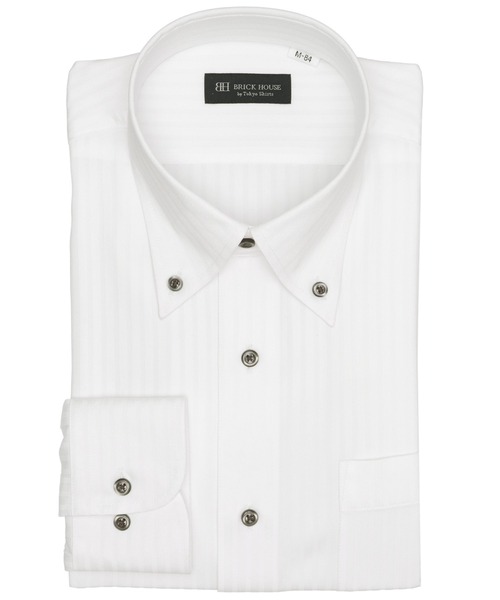 TOKYO SHIRTS(トウキョウシャツ)の「【吸水速乾】【COFREX】形態安定ノンアイロン ボタンダウン 長袖ビジネスワイシャツ(ビジネスシャツ・メンズ・ホワイト・首回り37cm-裄丈80cm/首回り39cm-裄丈80cm/首回り39cm-裄丈84cm/首回り41cm-裄丈82cm/首回り41cm-裄丈86cm/首回り42cm-裄丈82cm/首回り42cm-裄丈86cm/首回り43cm-裄丈82cm/首回り43cm-裄丈86cm)」の1枚目の写真