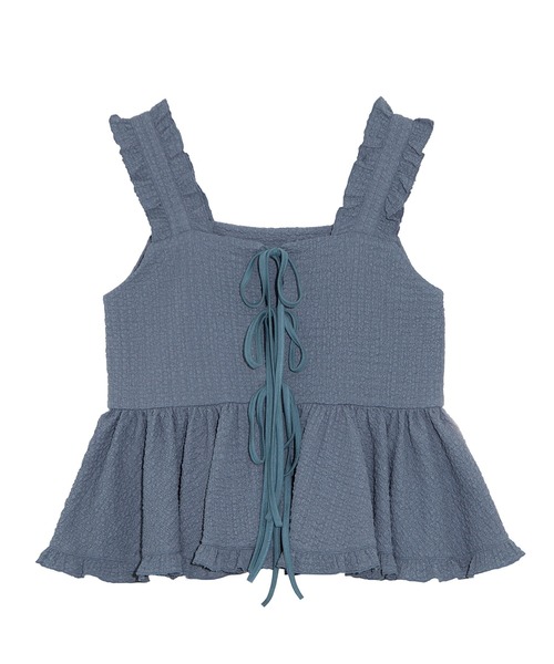 PUNYUS（プニュズ）の「2WAYフリルキャミチュニック（ベスト・レディース・サックスブルー/ブラック/ブラウン・1/2/3/4）」の17枚目の写真