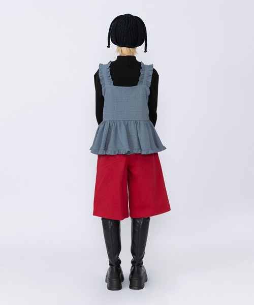 PUNYUS（プニュズ）の「2WAYフリルキャミチュニック（ベスト・レディース・サックスブルー/ブラック/ブラウン・1/2/3/4）」の10枚目の写真