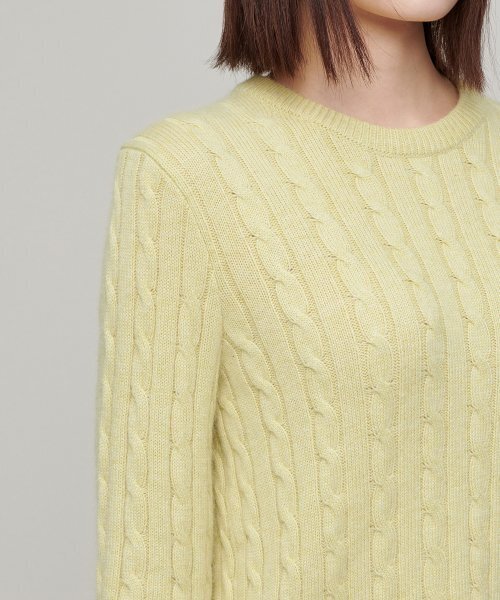 MUSINSA STANDARD WOMAN（ムシンサスタンダードウーマン）の「ウィメンズアンゴラブレンドケーブルクルーネックニット[レモネード]（ニット/セーター・レディース・その他・MEDIUM/LARGE/X-SMALL/SMALL）」の5枚目の写真