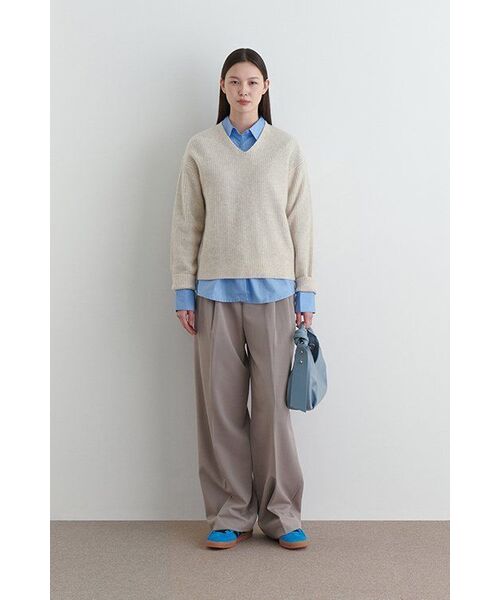 MUSINSA STANDARD WOMAN（ムシンサスタンダードウーマン）の「ウィメンズオーバーサイズポプリンシャツ[ソックスブルー]（シャツ/ブラウス・レディース・その他・SMALL/MEDIUM/LARGE/X-SMALL）」の14枚目の写真