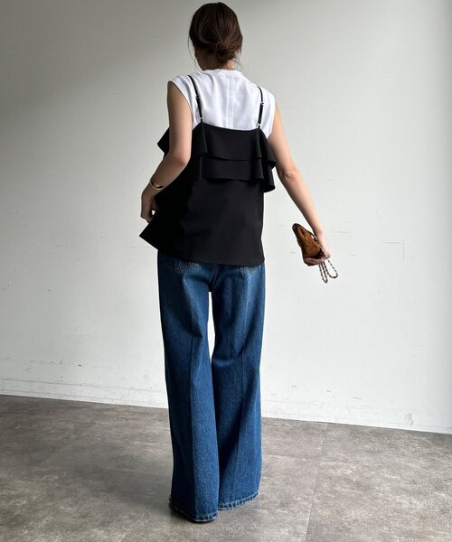 ハイウエストダブルボタンデニム（デニムパンツ）｜DouDou（ドゥドゥ