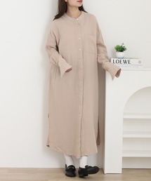 OMNES | ダブルガーゼバンドカラーワンピース(ワンピース)