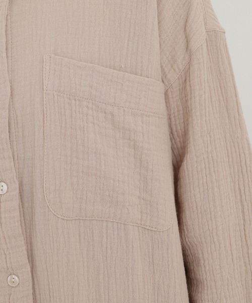 OMNES(オムネス)の「ダブルガーゼバンドカラーワンピース(ワンピース・レディース・ベージュ・FREE)」の10枚目の写真