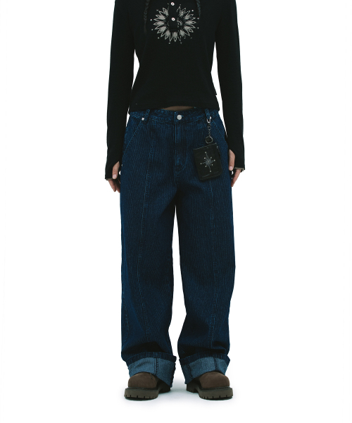 DEFGARMENTS（デフグラメンツ）の「TEXTURE DENIM PANTS [INDIGO]（デニムパンツ・レディース・その他・X-SMALL/SMALL/MEDIUM/LARGE）」の3枚目の写真