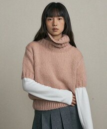 mohair turtleneck knit -pink