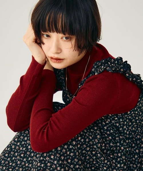 Crisp（クリスプ）の「ハイネックベーシックニット（ニット/セーター・レディース・ブラウン/ワイン/アイボリー・FREE）」の3枚目の写真