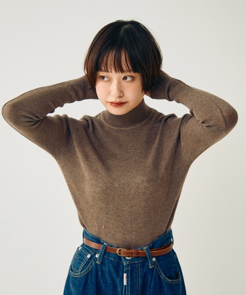 Crisp（クリスプ）の「ハイネックベーシックニット（ニット/セーター・レディース・ブラウン/ワイン/アイボリー・FREE）」の21枚目の写真