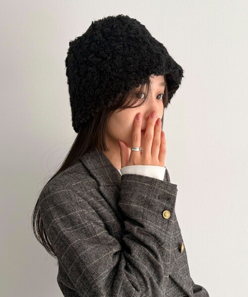 Casselini(キャセリーニ)の「【CASSELINI/キャセリーニ】ソフトファーロシアンキャップ(ハット・レディース・ブラック/ブラウン・FREE)」の2枚目の写真