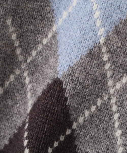 FREE'S MART（フリーズマート）の「◆ダブルジャガードアーガイルニットカーディガン（ニット/セーター・レディース・グレー/ネイビー/ブラウン・FREE）」の19枚目の写真