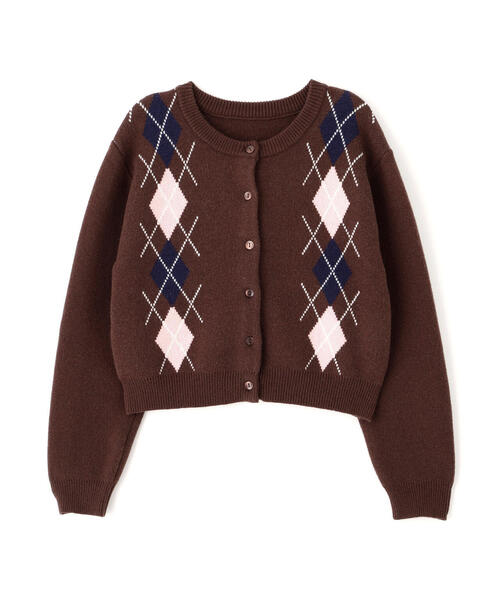 FREE'S MART（フリーズマート）の「◆ダブルジャガードアーガイルニットカーディガン（ニット/セーター・レディース・グレー/ネイビー/ブラウン・FREE）」の21枚目の写真