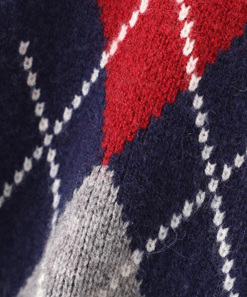 FREE'S MART（フリーズマート）の「◆ダブルジャガードアーガイルニットカーディガン（ニット/セーター・レディース・グレー/ネイビー/ブラウン・FREE）」の5枚目の写真