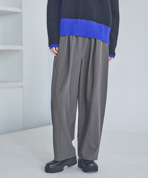 LAKOLE（ラコレ）の「スラックスコクーンパンツ / 611812（スラックス・レディース・チャコール/モカ/ブラック・FREE）」の3枚目の写真