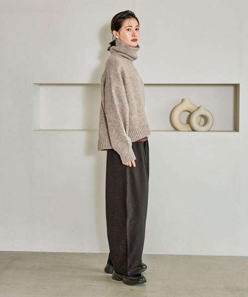 LAKOLE（ラコレ）の「スラックスコクーンパンツ / 611812（スラックス・レディース・チャコール/モカ/ブラック・FREE）」の7枚目の写真