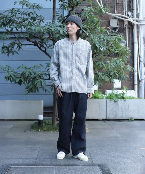 OMNIGOD（オムニゴッド）の「[OMNIGOD mens / オムニゴッド] オリジナルギンガムチェックシャンブレー スタンドカラーワークシャツ（シャツ/ブラウス・メンズ・グレー系その他・4/3/2）」の21枚目の写真