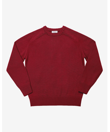 Saddle Crew neck Knit (Red)