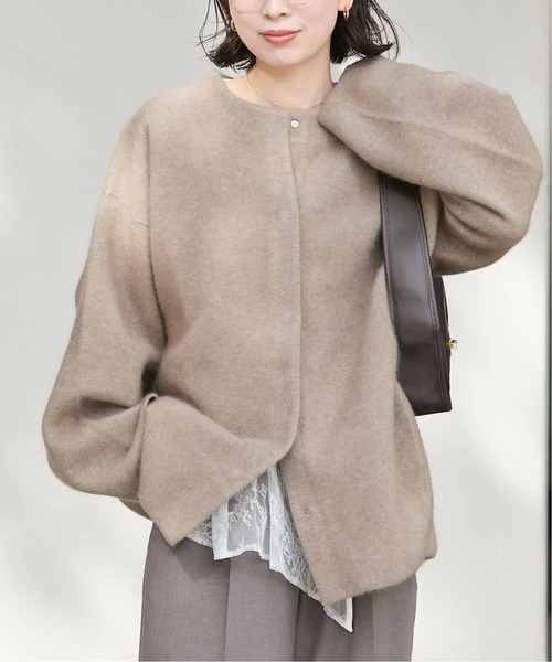 追加2》ダブルフェイスコクーンニットジャケット（カーディガン/ボレロ