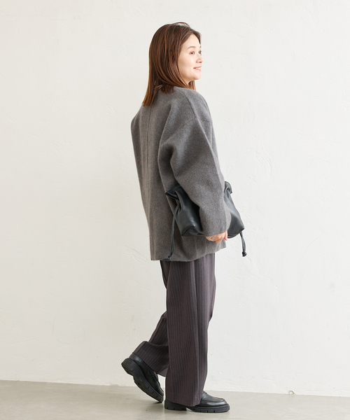 セール】《追加2》ダブルフェイスコクーンニットジャケット