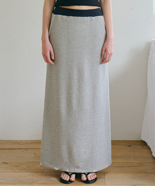 ANDNEEDS(アンドニーズ)の「Coast waffle long skirt (melange gray)(スカート・レディース・その他・FREE)」の1枚目の写真