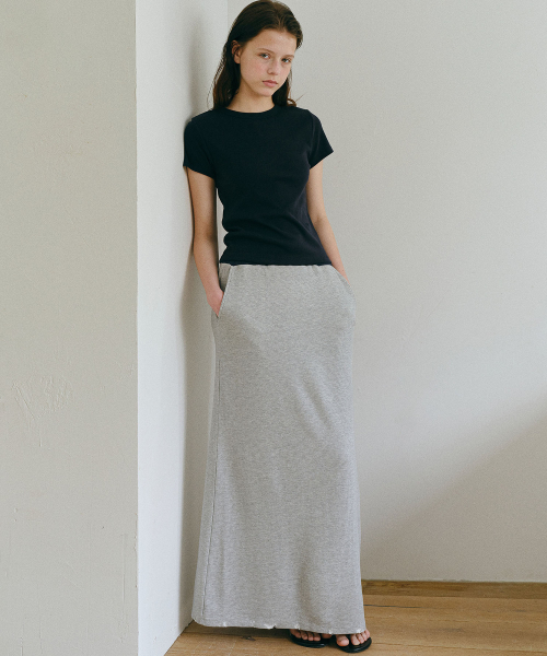 ANDNEEDS(アンドニーズ)の「Coast waffle long skirt (melange gray)(スカート・レディース・その他・FREE)」の2枚目の写真