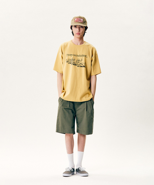 ESPIONAGE(エスピオナジ)の「Double Pleats Chino Shorts Grey Olive(その他パンツ・レディース・その他・LARGE/MEDIUM/X-LARGE)」の2枚目の写真