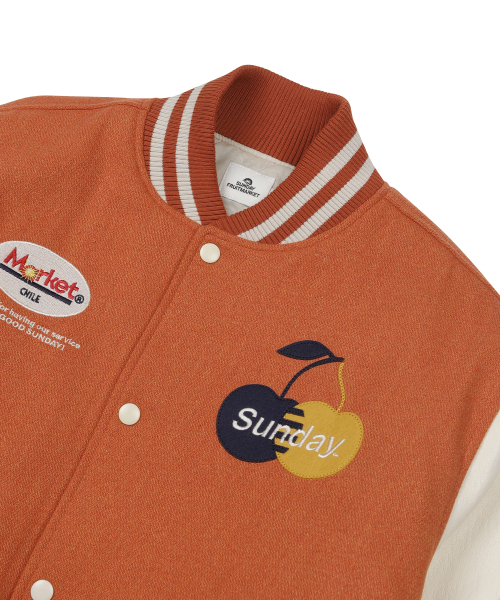 SUNDAY FRUIT MARKET(サンデーフルーツマーケット)の「GOLDEN HOUR VARSITY JACKET ORANGE(スタジャン・メンズ・その他・MEDIUM/LARGE)」の6枚目の写真