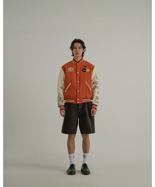 SUNDAY FRUIT MARKET(サンデーフルーツマーケット)の「GOLDEN HOUR VARSITY JACKET ORANGE(スタジャン・メンズ・その他・MEDIUM/LARGE)」の9枚目の写真