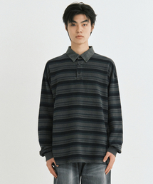 Vtg Evening stripe polo shirt (vtg navy)