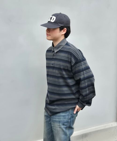 ENDOOR（エンドア）の「Vtg Evening stripe polo shirt (vtg navy)（ポロシャツ・メンズ・その他・1/2）」の3枚目の写真