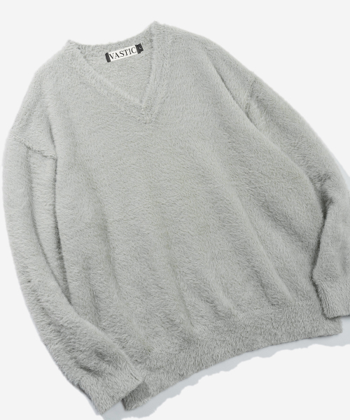 VASTIC(バスティック)の「ヘアリーリバースVネックニット_グレー(ニット/セーター・メンズ・その他・MEDIUM/LARGE)」の4枚目の写真