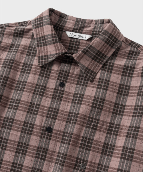 NONBLANK（ノンブランク）の「[夏]クリンクルリネンチェックシャツ_PINK（シャツ/ブラウス・メンズ・ピンク・LARGE/X-LARGE）」の3枚目の写真