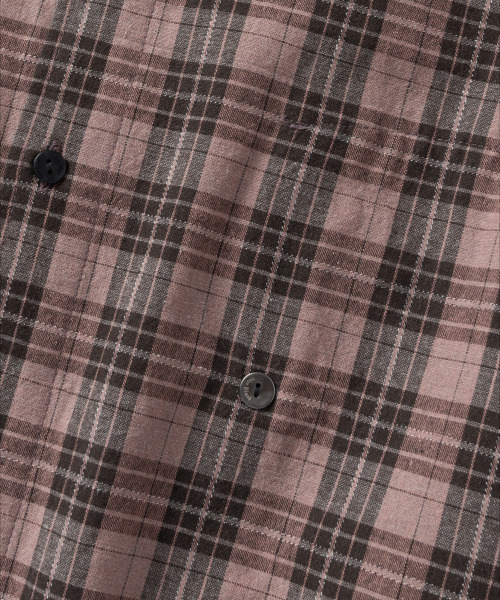 NONBLANK（ノンブランク）の「[夏]クリンクルリネンチェックシャツ_PINK（シャツ/ブラウス・メンズ・ピンク・LARGE/X-LARGE）」の5枚目の写真