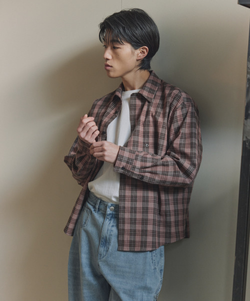 NONBLANK（ノンブランク）の「[夏]クリンクルリネンチェックシャツ_PINK（シャツ/ブラウス・メンズ・ピンク・LARGE/X-LARGE）」の10枚目の写真