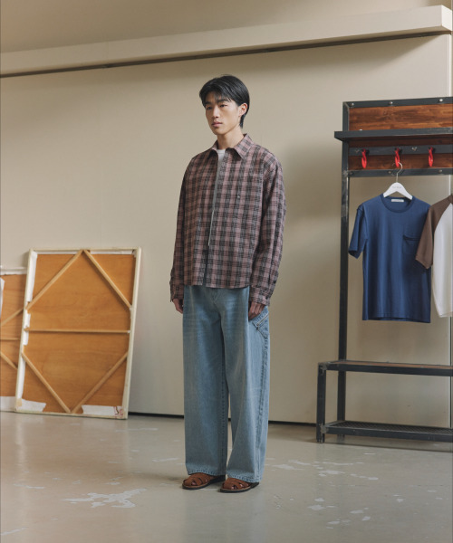 NONBLANK（ノンブランク）の「[夏]クリンクルリネンチェックシャツ_PINK（シャツ/ブラウス・メンズ・ピンク・LARGE/X-LARGE）」の11枚目の写真