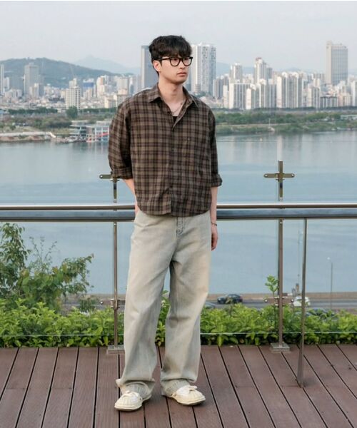 NONBLANK（ノンブランク）の「[夏]クリンクルリネンチェックシャツ_PINK（シャツ/ブラウス・メンズ・ピンク・LARGE/X-LARGE）」の14枚目の写真