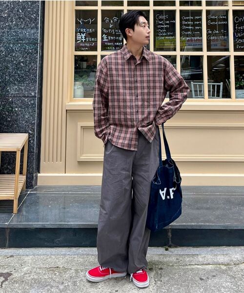 NONBLANK（ノンブランク）の「[夏]クリンクルリネンチェックシャツ_PINK（シャツ/ブラウス・メンズ・ピンク・LARGE/X-LARGE）」の15枚目の写真