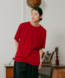 MALEN（マレン）の「ユニセックスニット半袖Tシャツレッド（ニット/セーター）」