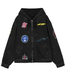 FDR（エフディーアール）の「Wappen Twill Work Denim Hood Jacket Black（パーカー）」