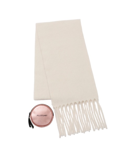 JILL STUART（ジルスチュアート）の「【数量限定】ノベルティ付き フォックスカシミヤ ラメ入り ロングマフラー（マフラー・レディース・ピンク/ホワイト/ブラック・FREE）」の2枚目の写真