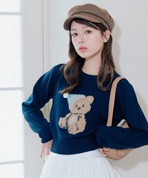 OLIVE des OLIVE | かぶりものアニマルジャガードニット(ニット/セーター)