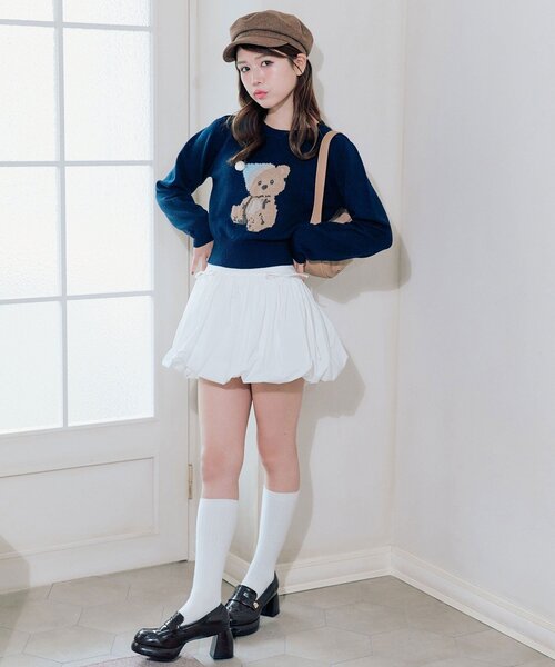 OLIVE des OLIVE（オリーブデオリーブ）の「かぶりものアニマルジャガードニット（ニット/セーター・レディース・ネイビー/トップグレー/オフホワイト/ピンク・FREE）」の11枚目の写真