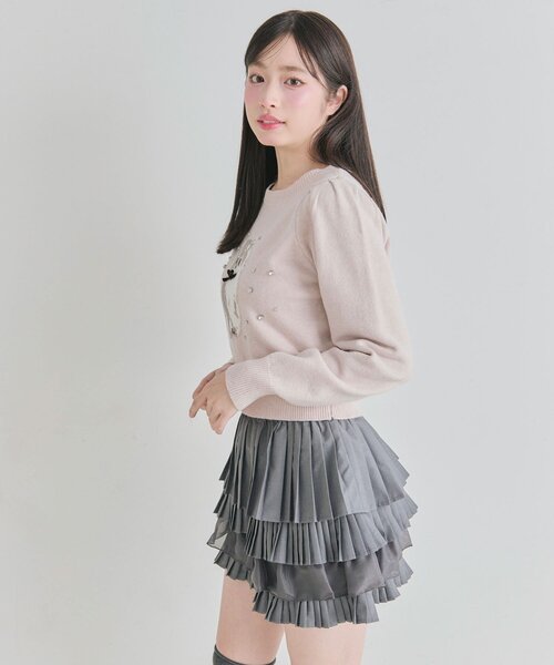 OLIVE des OLIVE（オリーブデオリーブ）の「かぶりものアニマルジャガードニット（ニット/セーター・レディース・ネイビー/トップグレー/オフホワイト/ピンク・FREE）」の15枚目の写真